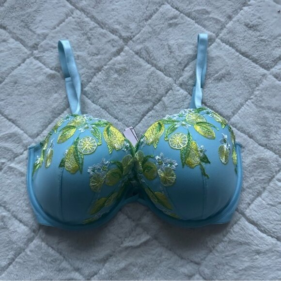 Victoria's Secret | Dream Angels Lemon Embroidery Lined Demi Bra | Size 34DDD - Picture 2 of 12